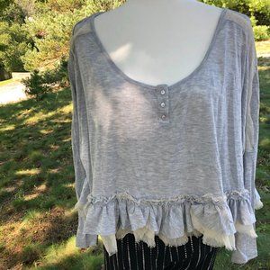 Cecico, Crop Top, Size Large, Grey